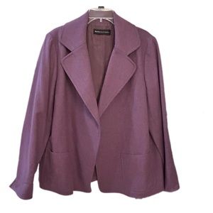Dana Buchman Mulberry Felted Wool Blend Open Front Jacket Size 16